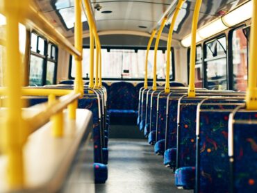 Interior of a city transit bus