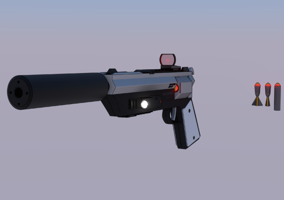 Low poly sci-fi gun 