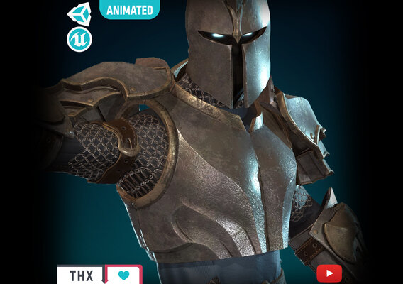 Knight - Rigged - Animated - Game Ready Low-poly 3D model