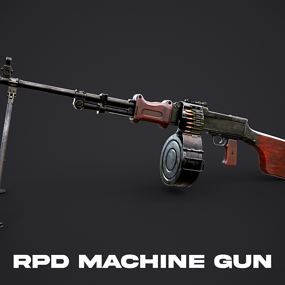 RPD Light Machine Gun Low-poly 3D model