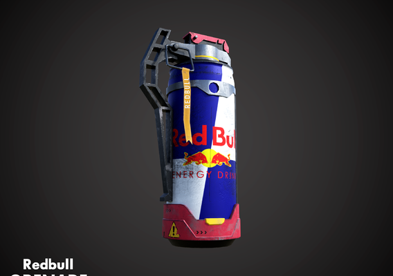 Redbull Grenade Stylized Low-poly 3D model