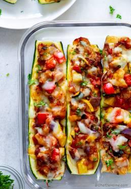 Ratatouille Stuffed Zucchini Boats