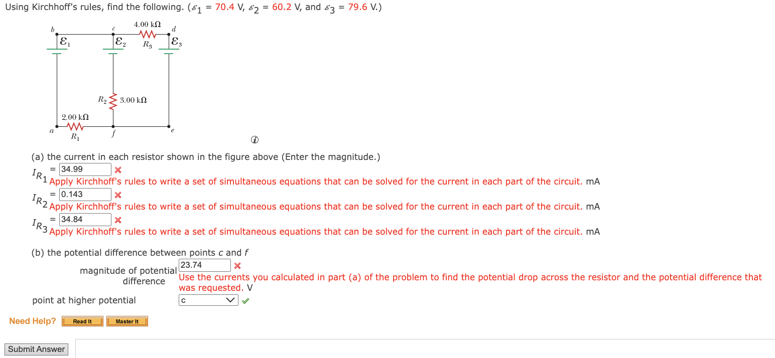 Solved Using Kirchhoff's rules, find the following. | Chegg.com