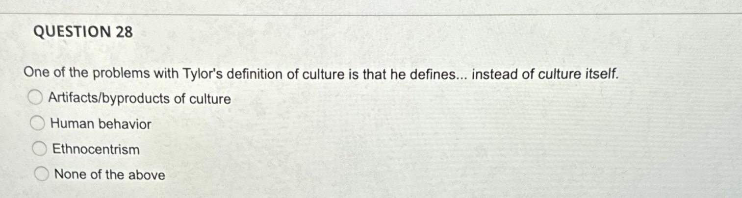 Solved QUESTION 28One of the problems with Tylor's | Chegg.com