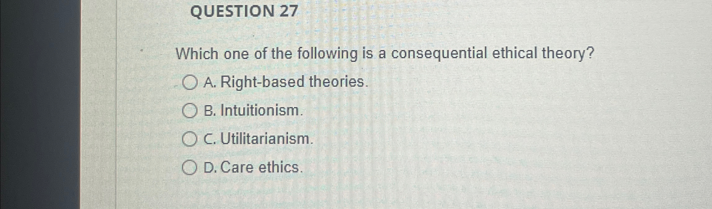 Solved QUESTION 27Which one of the following is a | Chegg.com