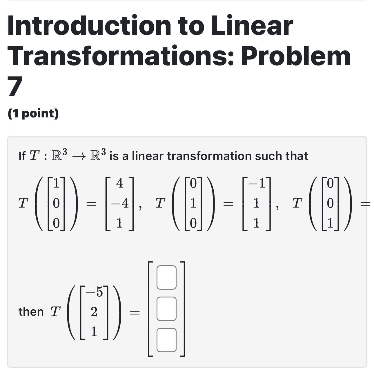 Introduction to Linear Transformations: Problem 7(1 | Chegg.com