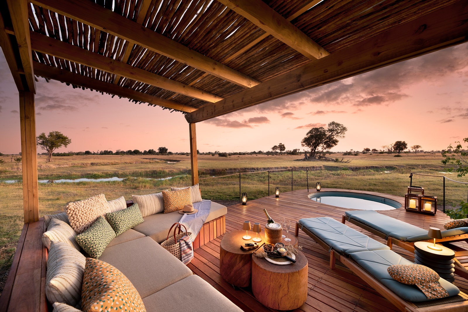 Guest suite private plunge pool at Tawana Botswana