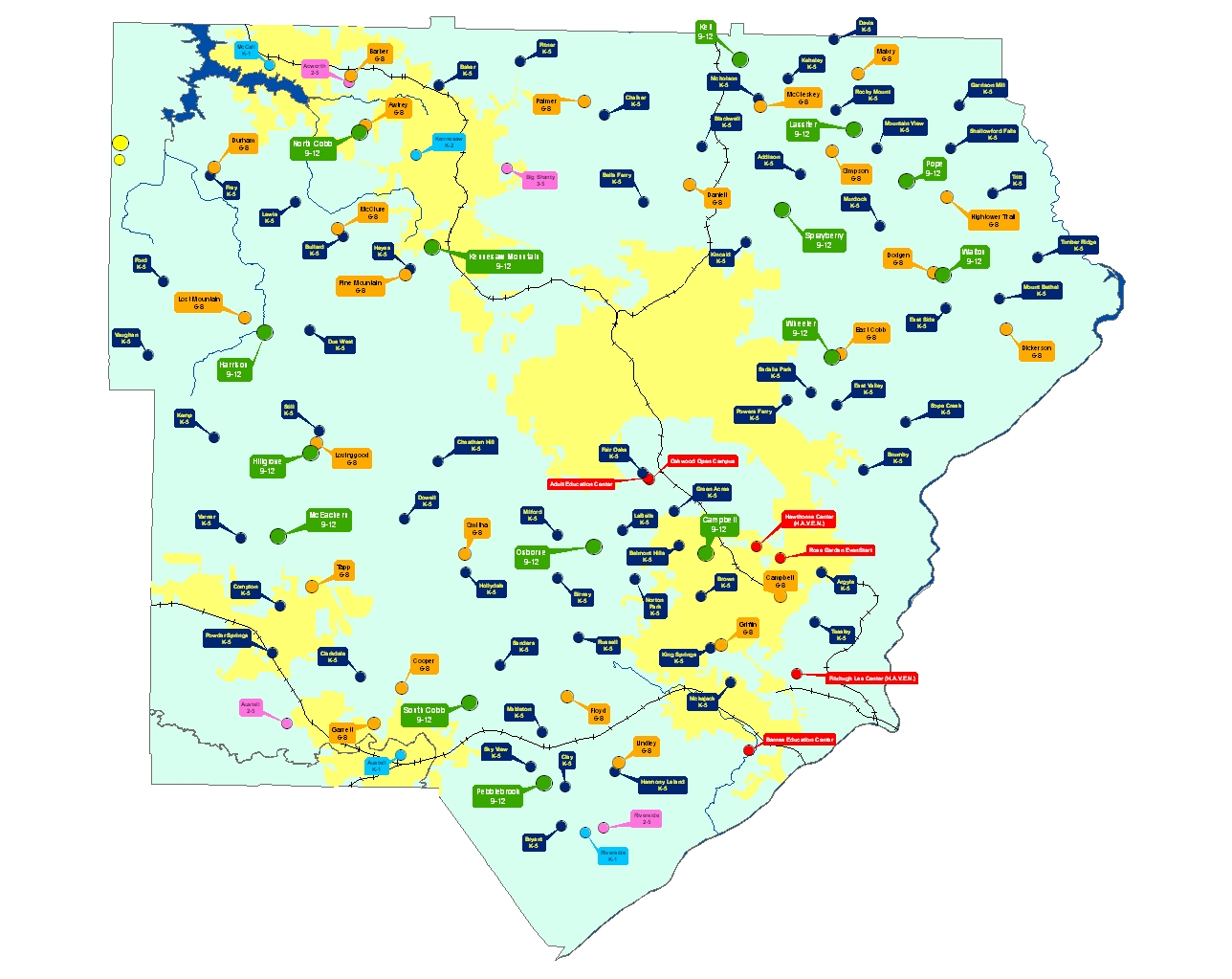 All Cobb Schools Map