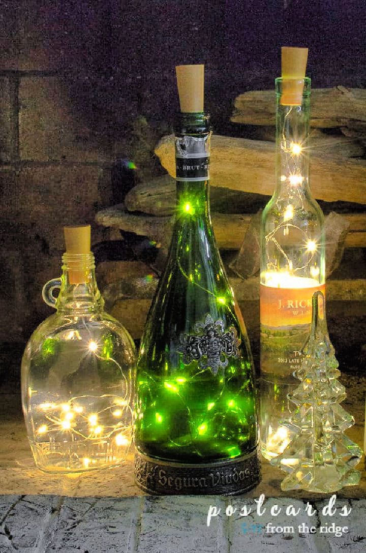 DIY Wine Bottle Luminaries