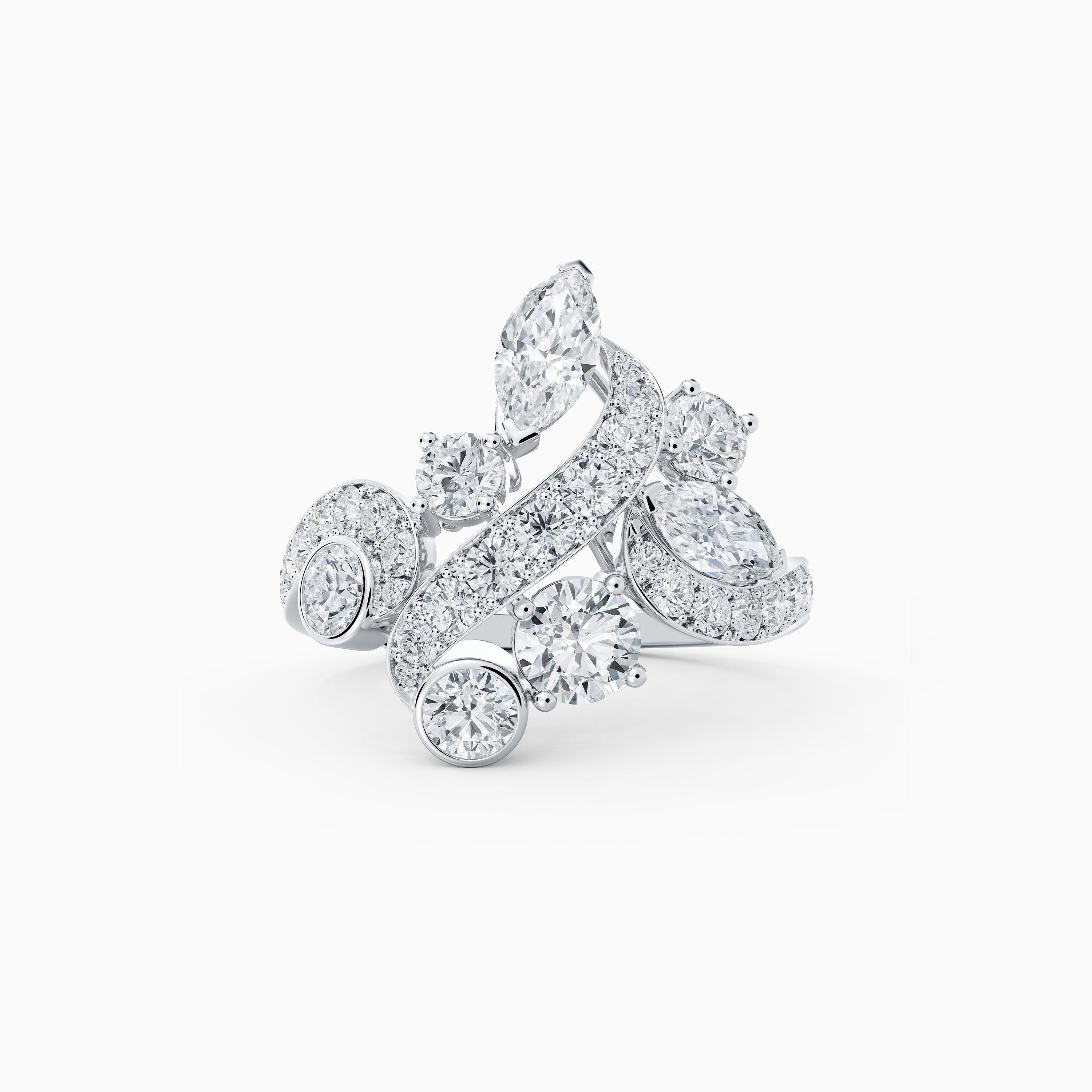 Adonis Rose Cluster Ring in White Gold, image 1