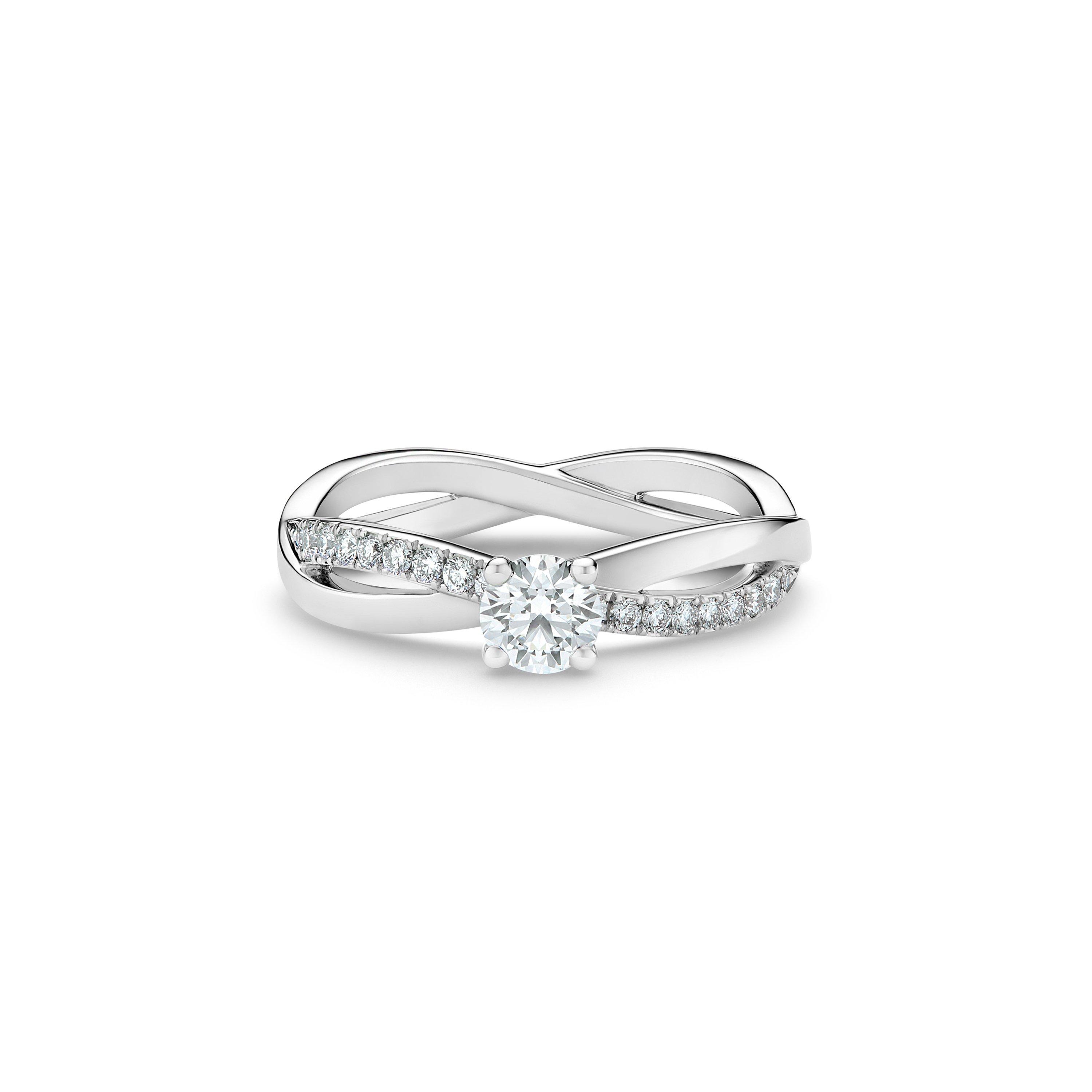 Solitaire Infinity Taille Brillant en Platine, image 1