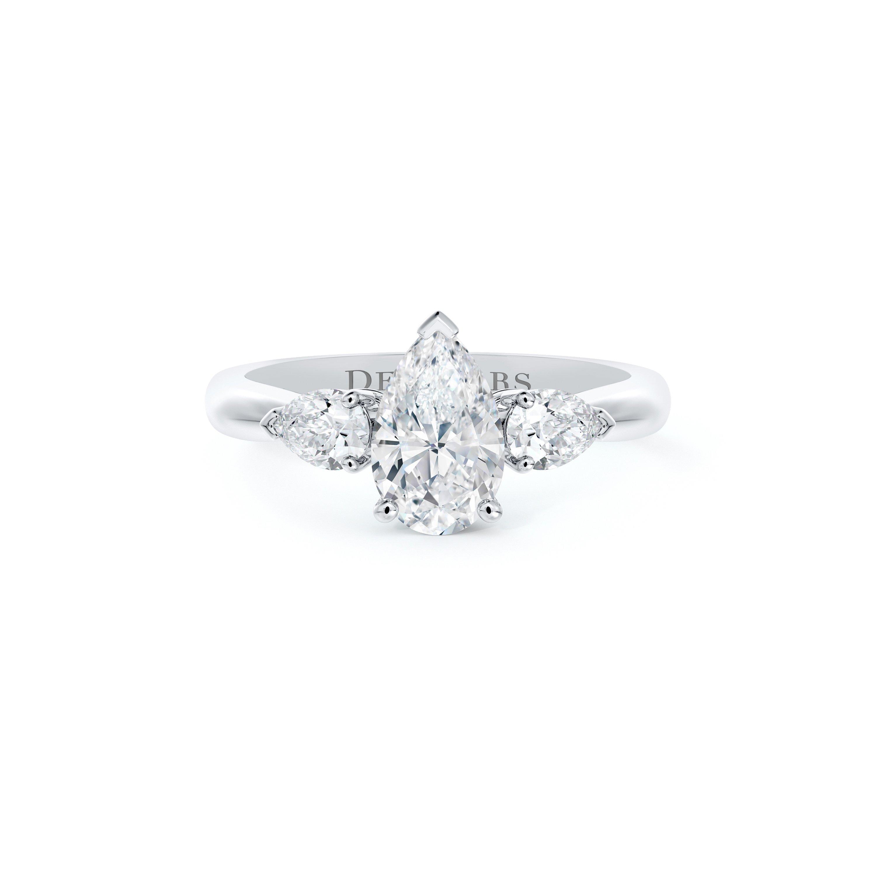 Solitaire DB Classic Taille Poire et Diamants Latéraux Taille Poire, image 1