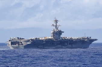 he Nimitz-class aircraft carrier USS Carl Vinson (CVN 70) transits the Surigao strait, Dec. 22, 2024.