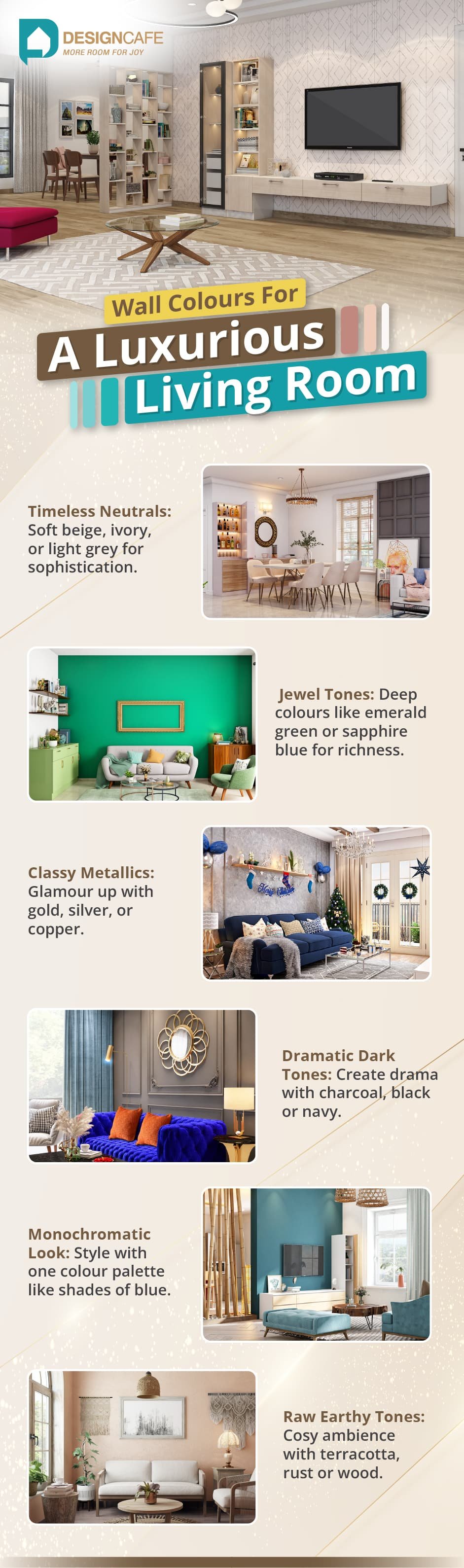 Wall colours for a luxurious living room