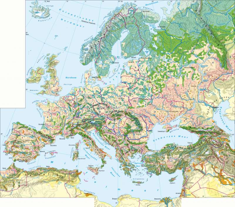 Europakarte Mit Breitengraden