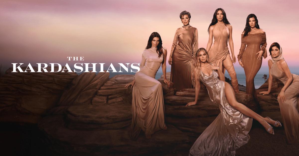 (L-R) Kendall, Kris, Khloé, Kim, Kourtney, and Kylie pose for the official 'The Kardashians' Season 5 key art.