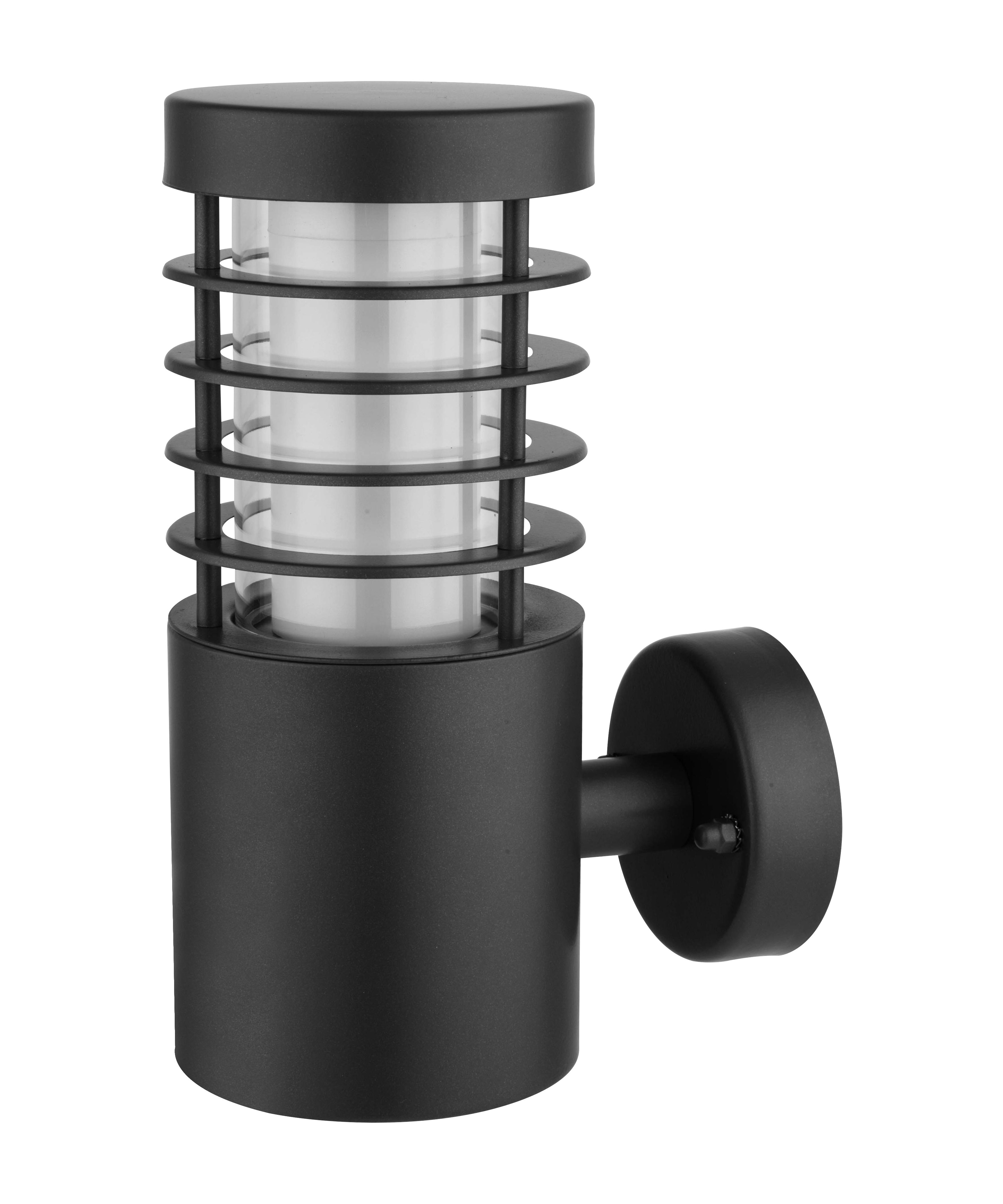 GoodHome Hampstead Fixed Matt Black Mains-powered Integrated LED Outdoor Contemporary Wall light 250lm (Dia)10.2cm