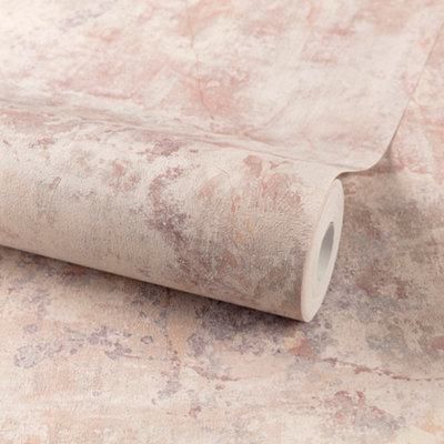 Grandeco Blush Plaster effect Concrete Embossed Wallpaper