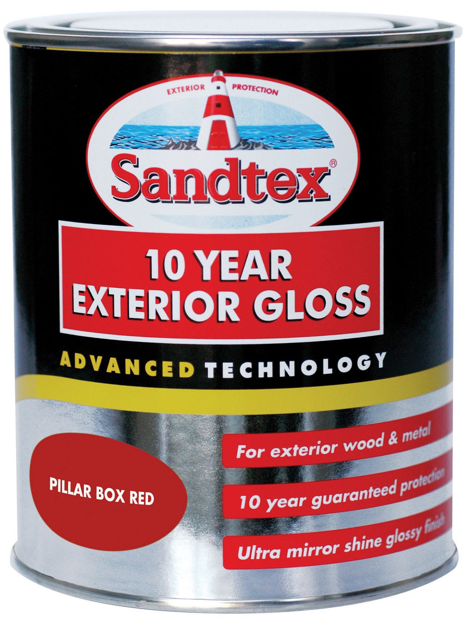 Sandtex Pillar box red Gloss Exterior Metal & wood paint, 750ml