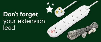 Get extension leads for your Christmas lighting needs at B&Q.