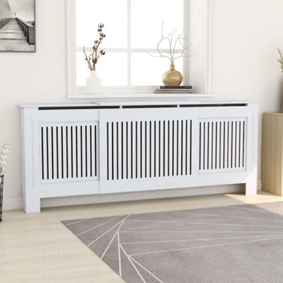 Berkfield MDF Radiator Cover White 205 cm