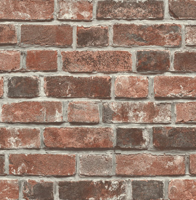 Distressed Faux Brick Peel and Stick Wallpaper