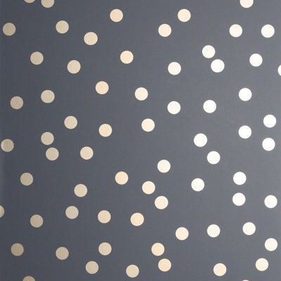 Dotty Polka Dot Wallpaper Charcoal / Rose Gold Arthouse 685001