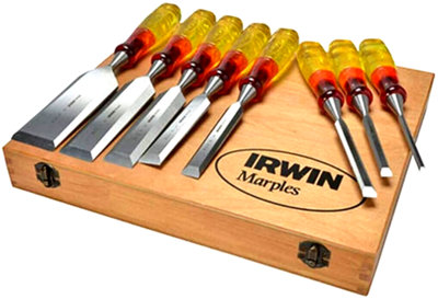 Irwin Chisel Set Marples 8PC Splitproof M373 Wood 6-50mm Boxed NEW