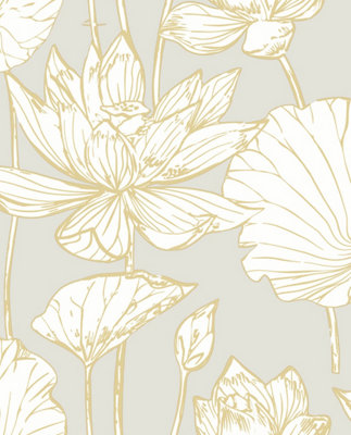 Lotus Floral Peel and Stick Wallpaper