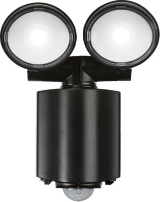 Luminosa Knightsbridge 230V IP55 Twin Spot LED Security Light - Black - FL16ABK