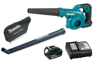 Makita DUB185 LXT 18v Lithium Ion Leaf Blower Vacuum + Battery + Bag + Nozzle