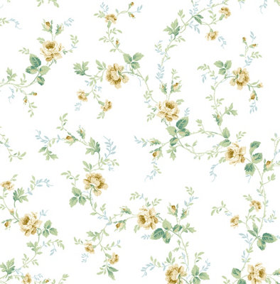 Meadow Floral Trail Prepasted Wallpaper