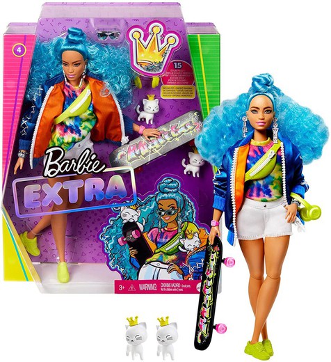 Barbie Extra Curly Blue Hair