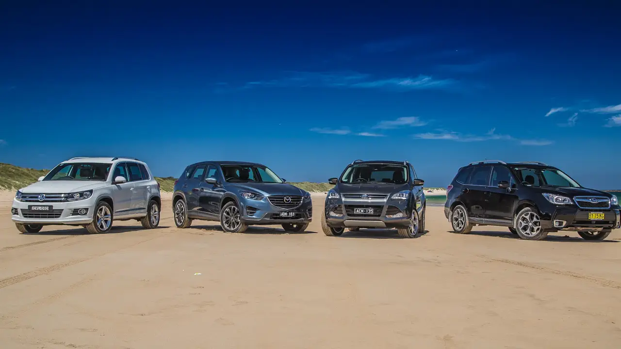 Medium SUV Comparison : Ford Kuga v Mazda CX-5 v Subaru Forester v Volkswagen Tiguan