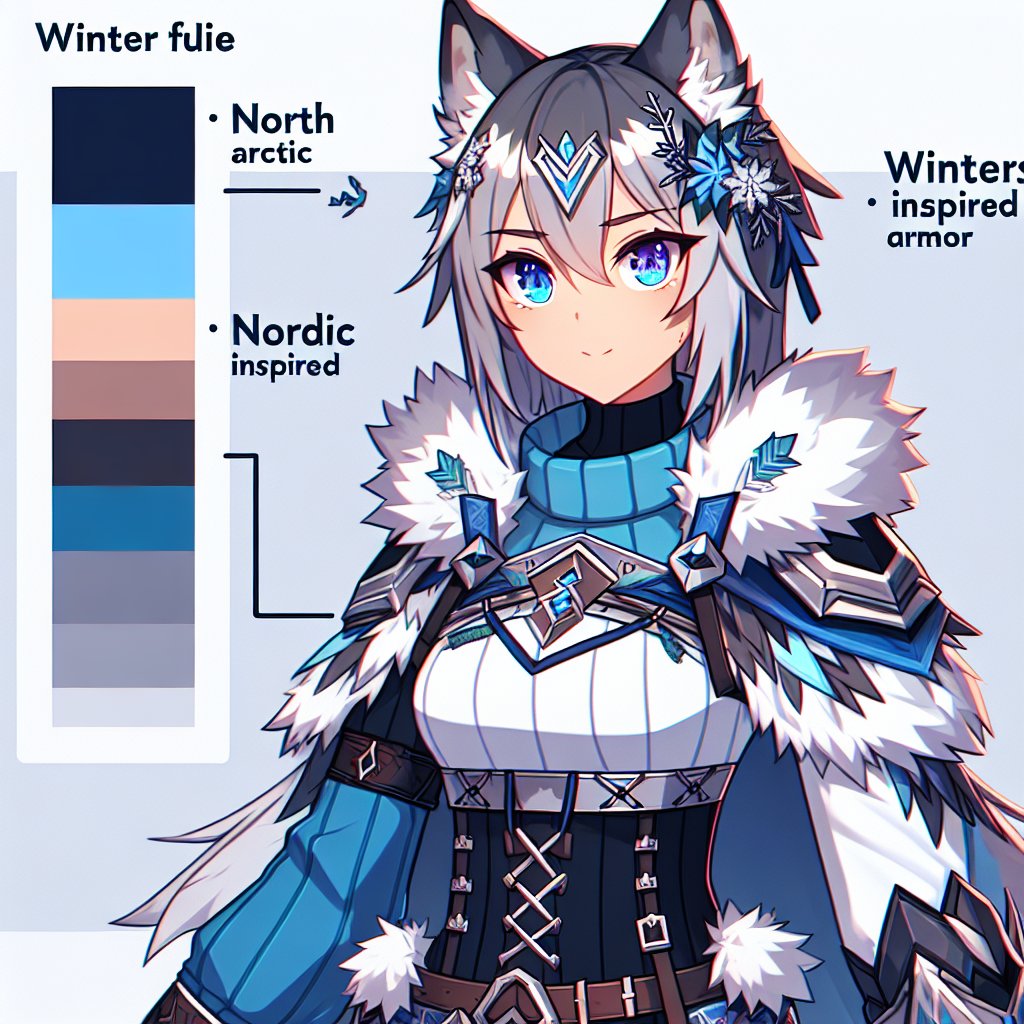 Female warrior wolf from the north | Anime Girl image.