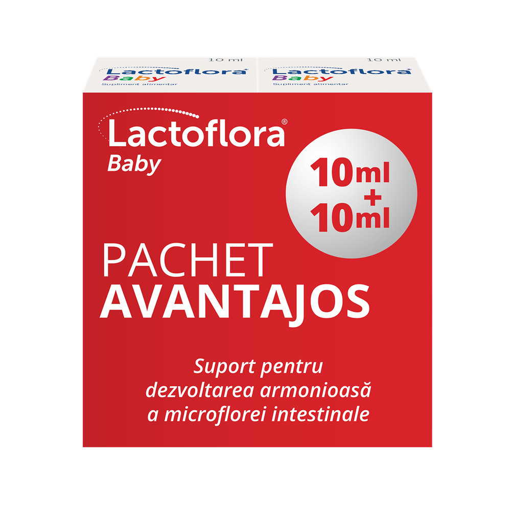 Pachet Lactoflora Baby picaturi, 2 x 10 ml, Stada