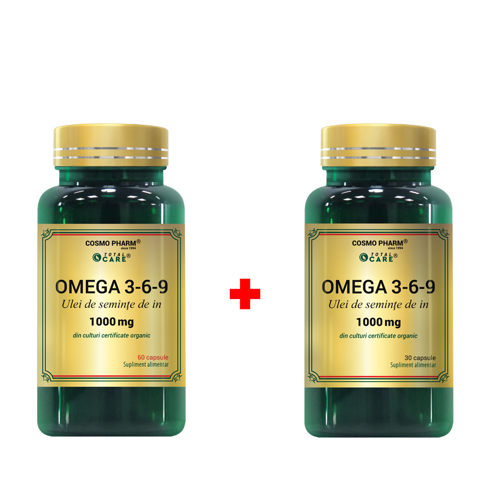 Pachet Omega 3-6-9, 1000 mg, 60 + 30 capsule, Cosmopharm