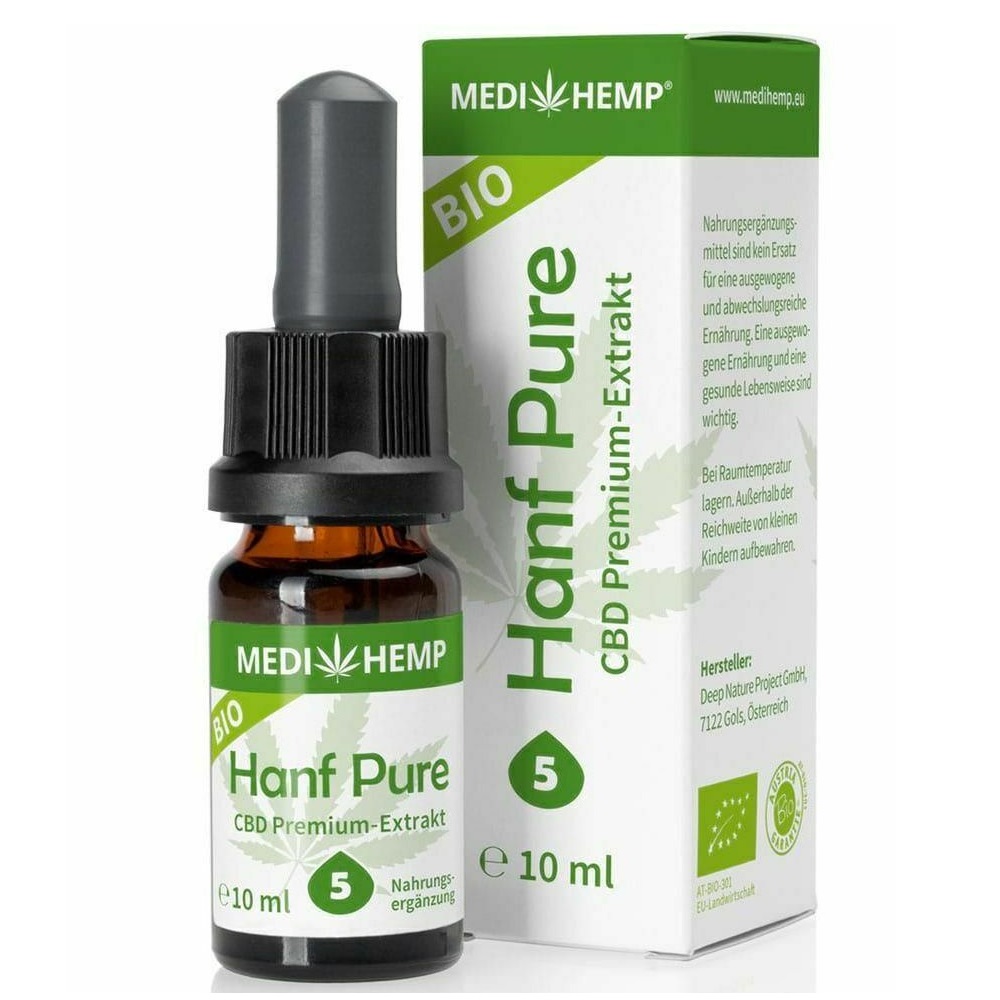 Ulei de canepa bio Hemp Pure, 5% CBD, 10 ml, Medihemp