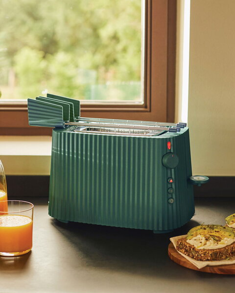 Toaster, Plissé Set aus Toaster und Wasserkocher, 1,7 l, Grün, Grün