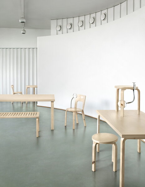 Stools, Aalto stool E60, wild birch, Natural