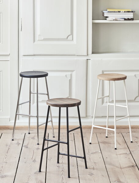 Bar stools & chairs, Cornet bar stool, low, black - smoked oak, Black