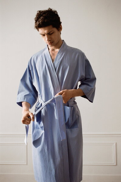 Bathrobes, Duo robe, one size, sky blue, Blue