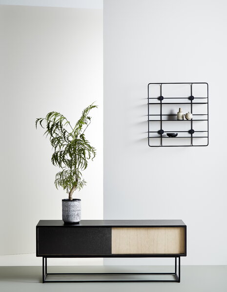 Sideboards och byråer, Virka sideboard, lågt, svart - ek, Svart