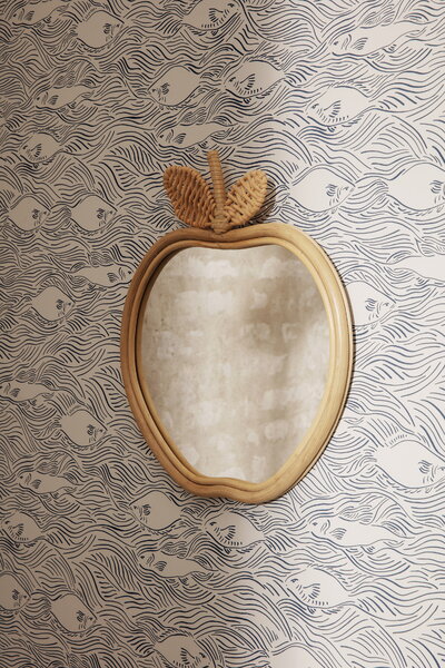 Wall mirrors, Apple mirror, natural, Natural