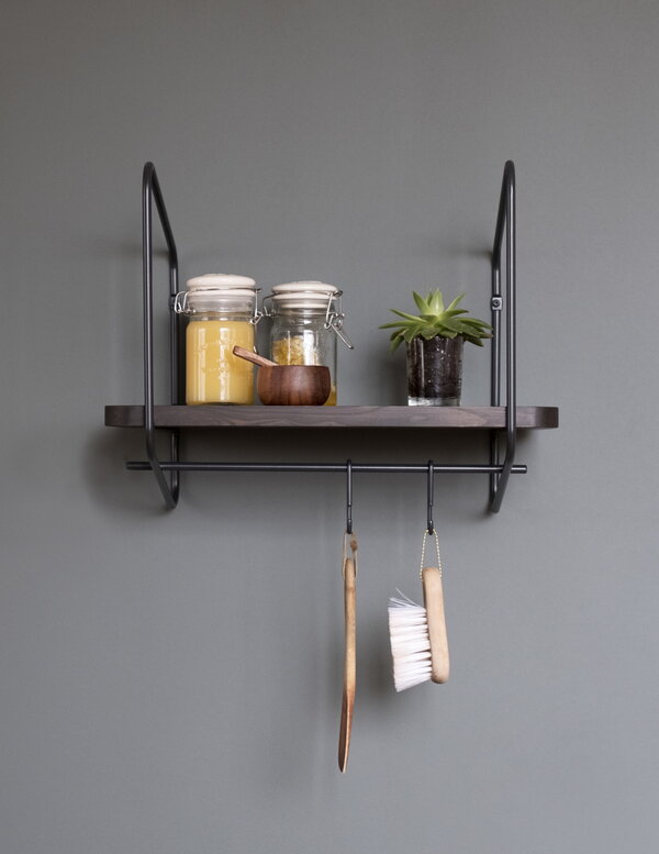 Wall shelves, Urban Nomad pole S, hooks 2 pcs, black, Black