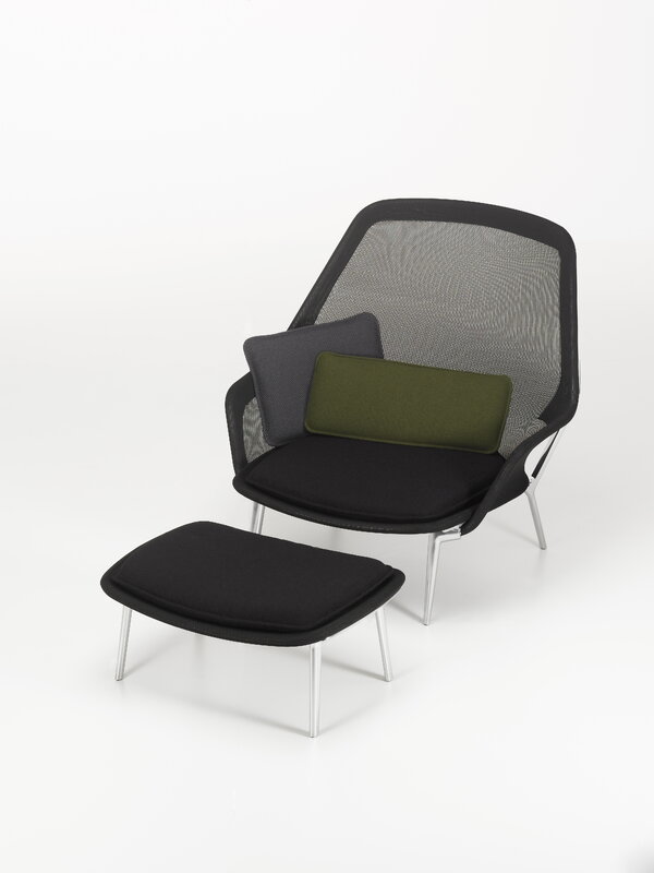 Armchairs & lounge chairs, Slow Chair, black - aluminium, Black