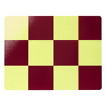 Hem Check placemat, 2 pcs, butter - burgundy