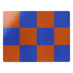 Hem Check placemat, 2 pcs, terracotta - cobalt