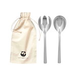 Kay Bojesen Grand Prix small salad set, polished stainless steel