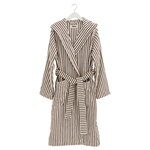 Tekla Hooded bathrobe, kodiak stripes